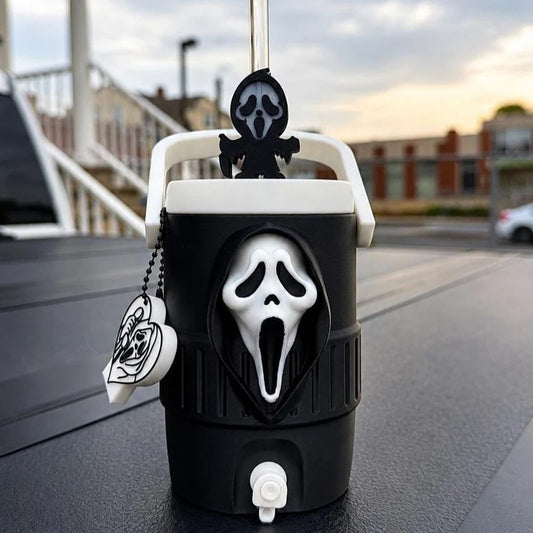Horror 12oz Can Holder with Lid, Straw Topper & Can Opener | 3D Printed Horror Gift