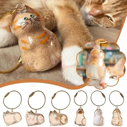 Pet Hair Memorial Capsule Keychain