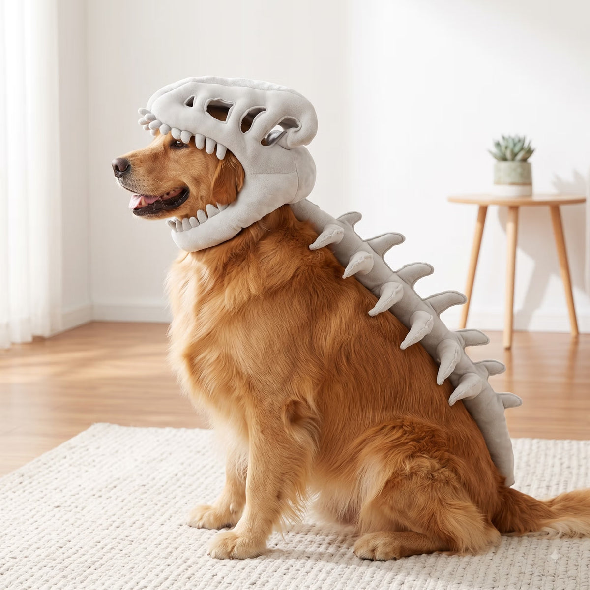 Glow-in-the-Dark Dinosaur Hat Costume for Cats & Dogs
