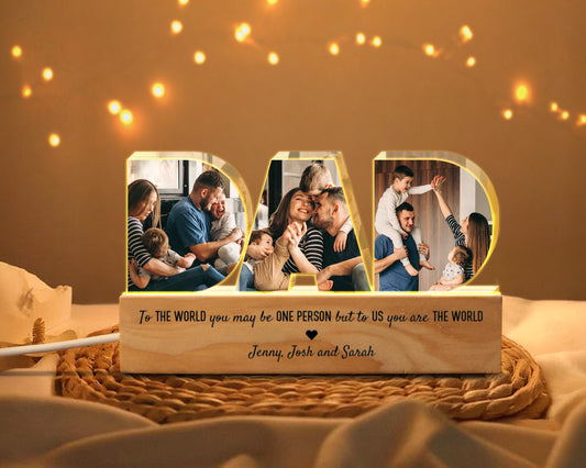 Personalized Dad Photo Night Light