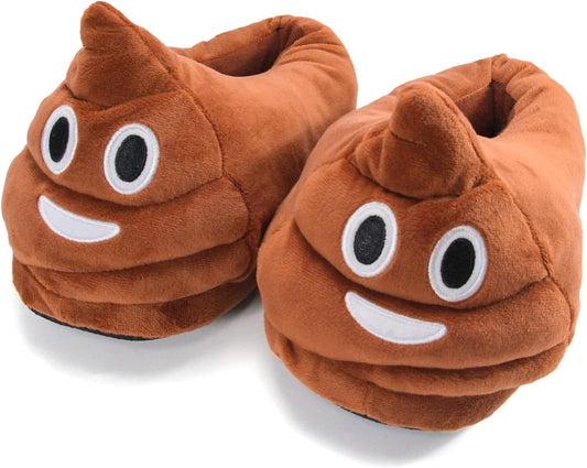 Poop Emoji Plush Slippers