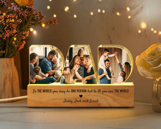 Personalized Dad Photo Night Light