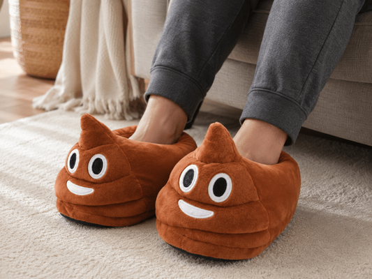 Poop Emoji Plush Slippers