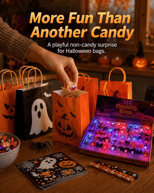 LED Light Halloween Glowing Ring - Set with 50pcs