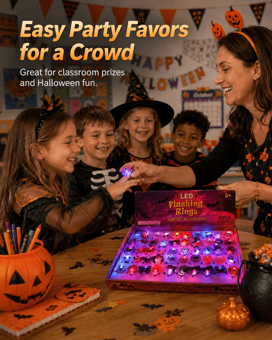 LED Light Halloween Glowing Ring - Set with 50pcs