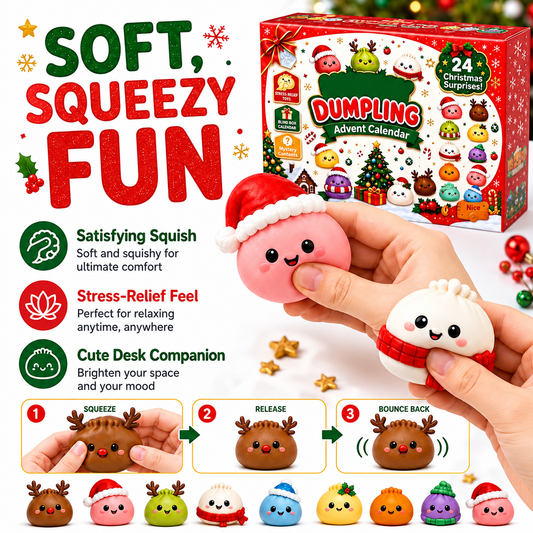 2026 Dumpling Squishy Advent Calendar,Cute Dumpling Surprise Countdown Design