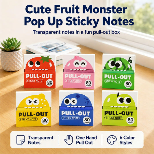 Cute Glittery Transparent Pull-Out Sticky Notes
