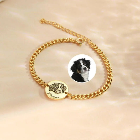 Custom Engraved Pet Portrait Bracelets