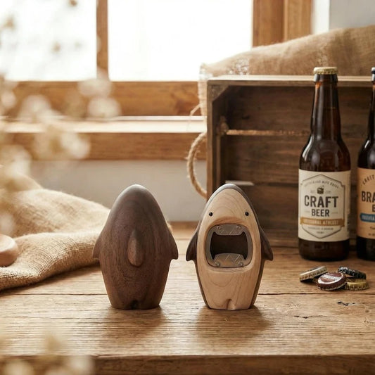 Hand Carved Walnut Shark Bottle Opener