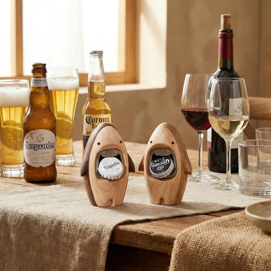 Hand Carved Walnut Shark Bottle Opener