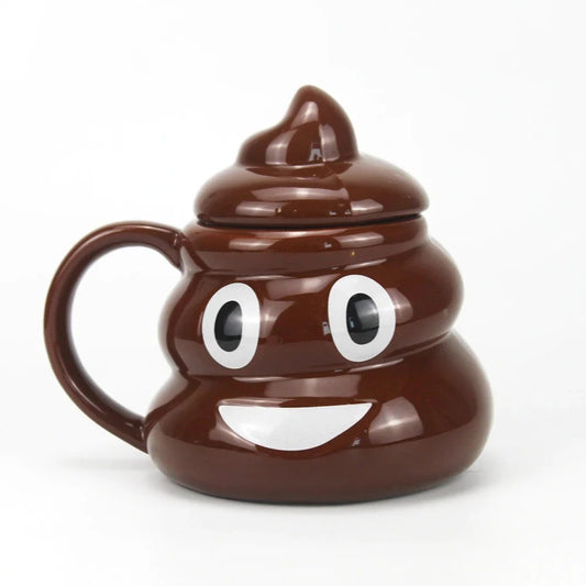 Get your morning off to a good start with this emoji poop coffee mug
