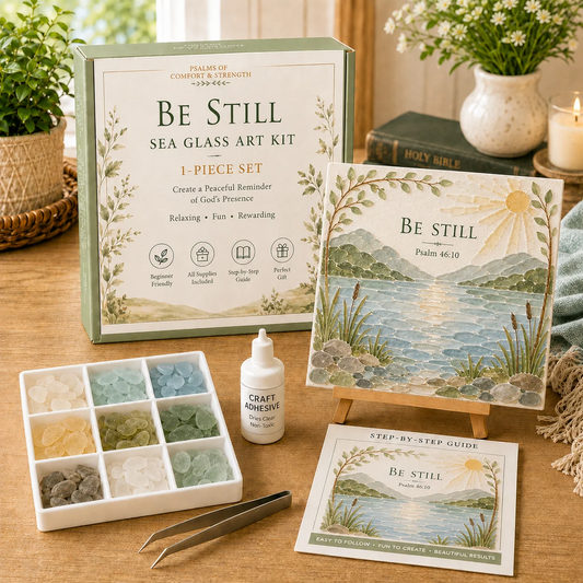Christian Sea Glass Art Kit – Psalms of Comfort & Strength