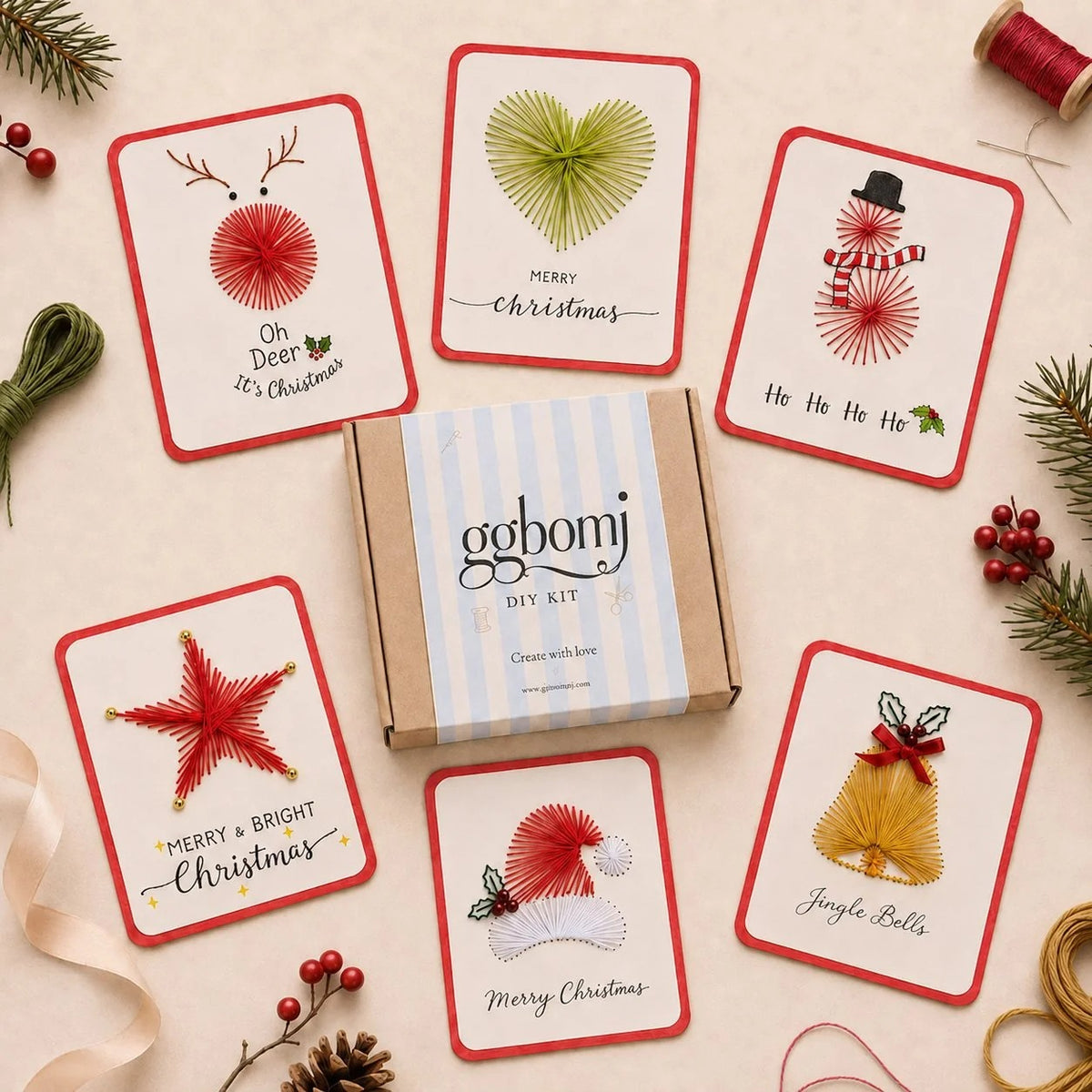 Merry Christmas Card DIY Kit – LuneGift