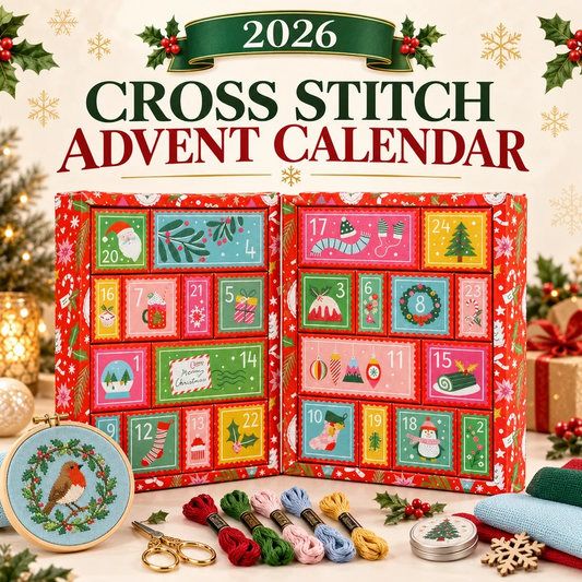 2026 Cross Stitch Advent Calendar Box | 24 Days of Stitching Surprises for a Magical December