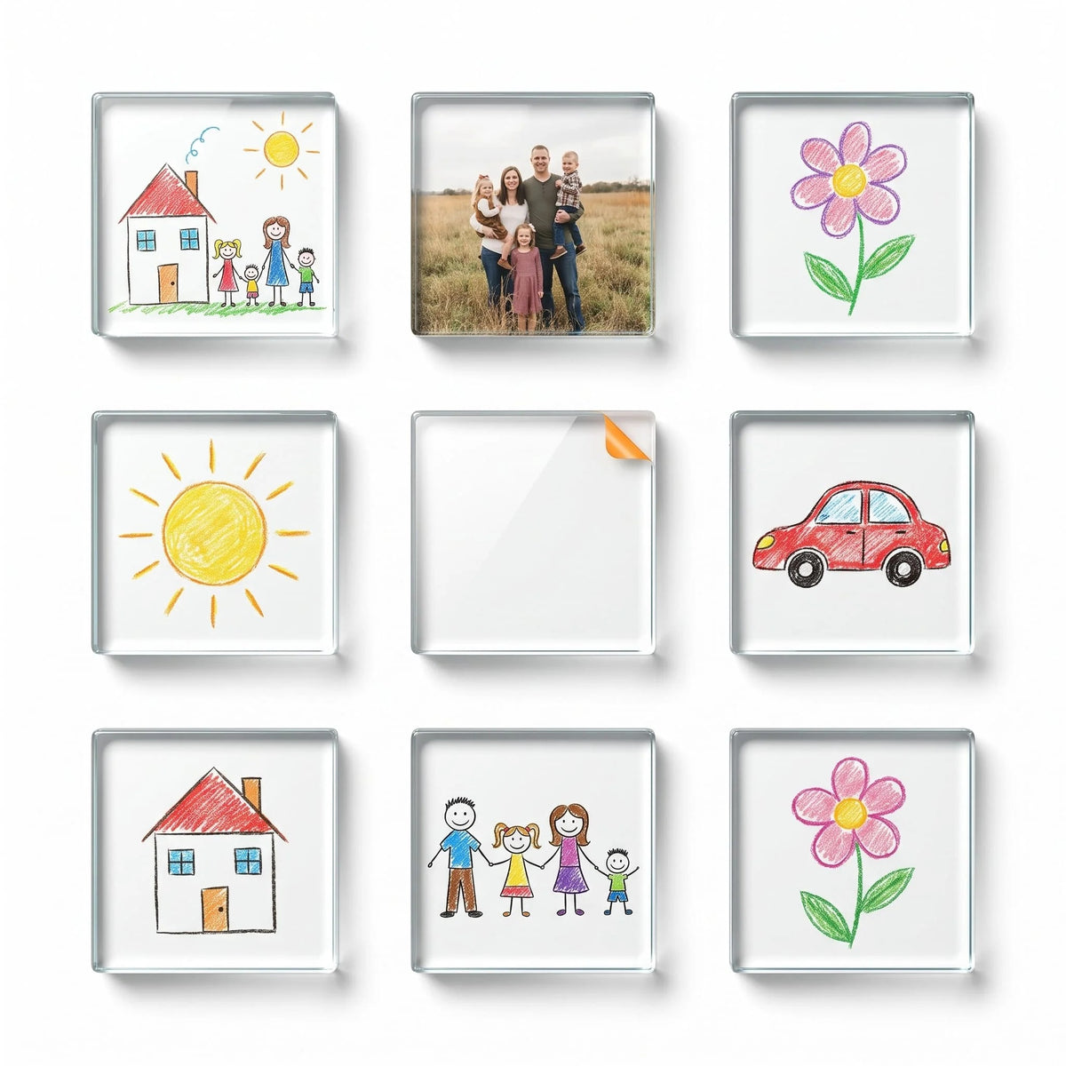Clear Acrylic DIY Fridge Magnet Set