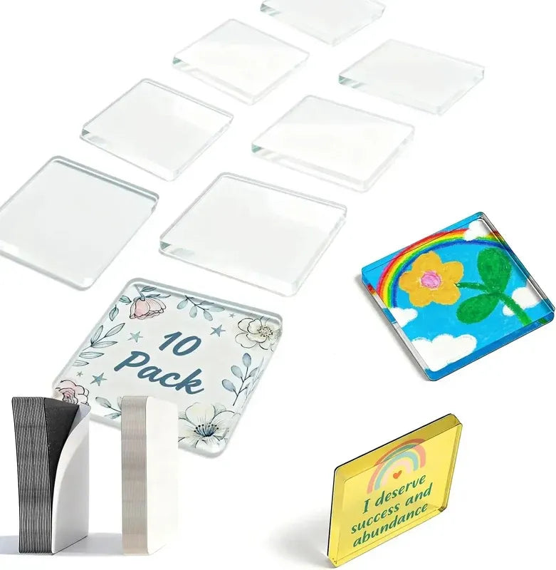 Clear Acrylic DIY Fridge Magnet Set with Adhesive Backing
