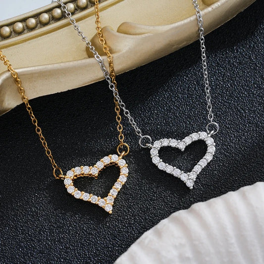 Sparkling Open Heart Necklace