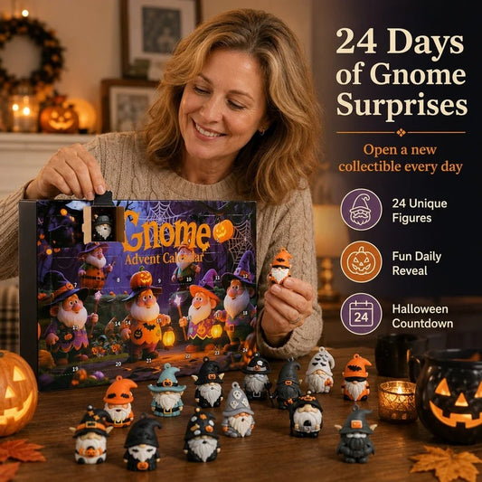 24 Days of Halloween Gnome Surprise Figures Advent Calendar Box