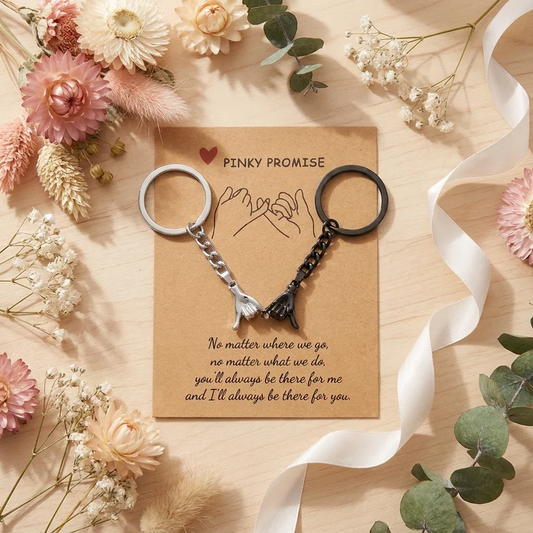 Pinky Promise Keychains Set,Gift For Women Men Girls Boys