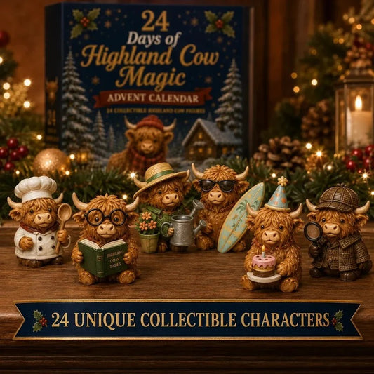 24 Days of Highland Cow Advent Calendar-24 Christmas Surprises