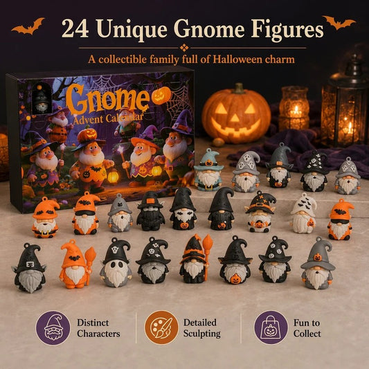 24 Days of Halloween Gnome Surprise Figures Advent Calendar Box