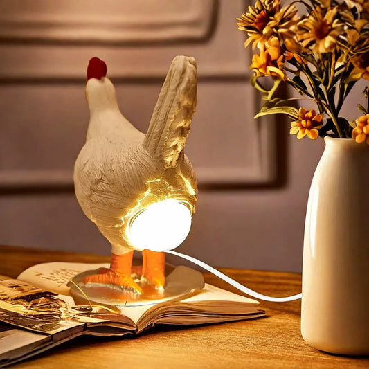 Whimsical Goose & Hen Table Lamp