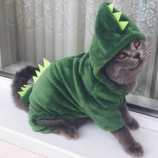 Fleece Dinosaur Pet Hoodie Costume for Cats & Dogs